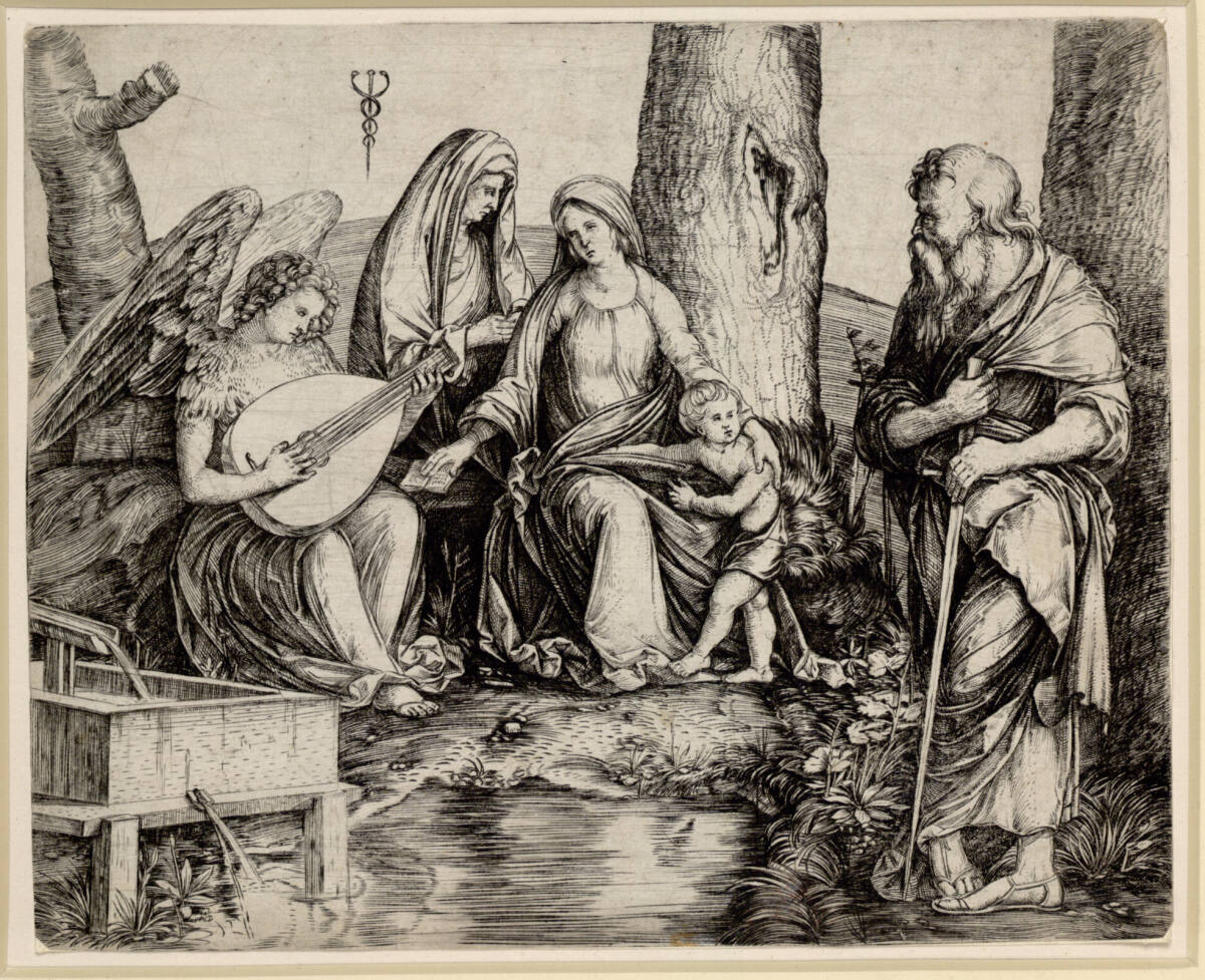Maria mit dem Kind, heiliger Anna, heiligem Paulus und Engel, Jacopo de' Barbari