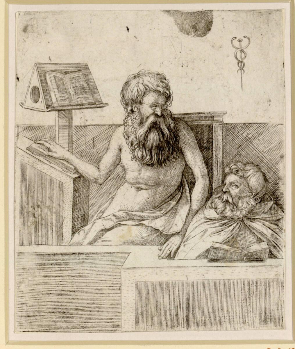 Jacopo de´ Barbari, Zwei alte Männer beim Lesen, Inv. Nr.: DG1952/436