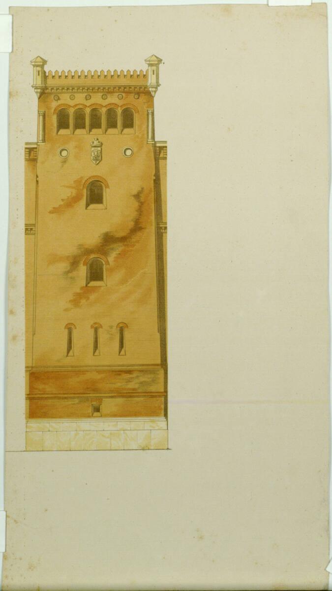 Wien III, Arsenal, Eckturm eines Depots, Aufriß, Inv. Nr.: CHA361