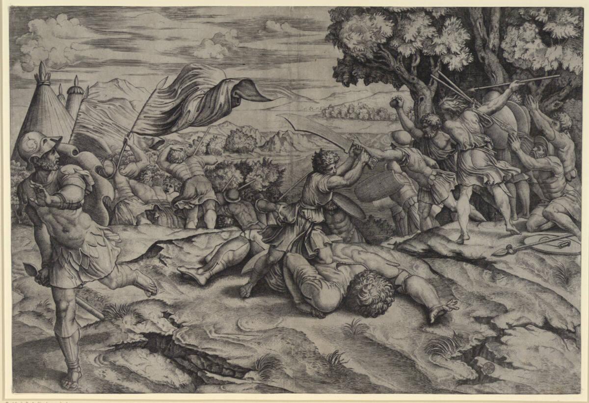 Marcantonio Raimondi, David und Goliath, Inv. Nr.: DG1970/258