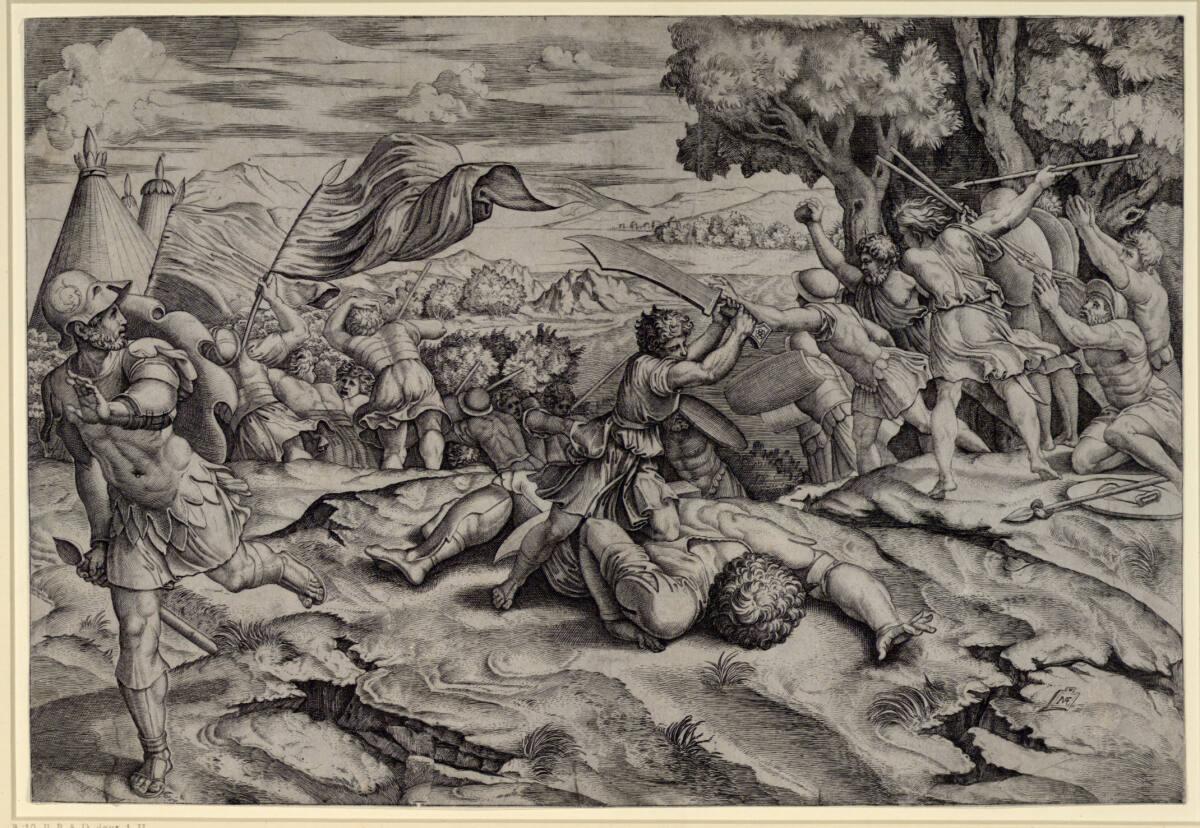 Marcantonio Raimondi, David und Goliath, Inv. Nr.: DG1970/260