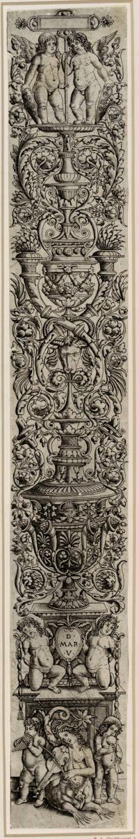 Meister des Sforza-Gebetbuches (Meister des Sforza-Stundenbuches), Ornamentstreifen mit Nereide…
