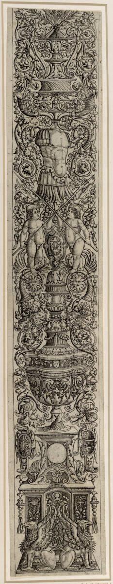 Meister des Sforza-Gebetbuches (Meister des Sforza-Stundenbuches), Ornamentstreifen mit Greifen…
