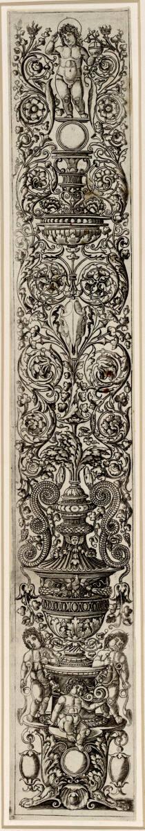Meister des Sforza-Gebetbuches (Meister des Sforza-Stundenbuches), Ornamentstreifen mit drei Ho…