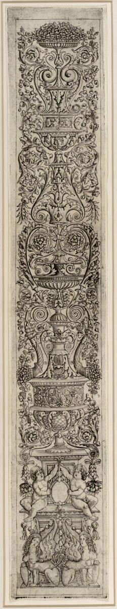 Meister des Sforza-Gebetbuches (Meister des Sforza-Stundenbuches), Ornamentstreifen mit zwei Sp…