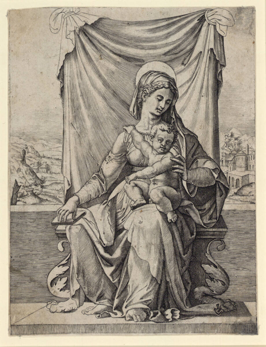 Madonna auf dem Thron, Raphael