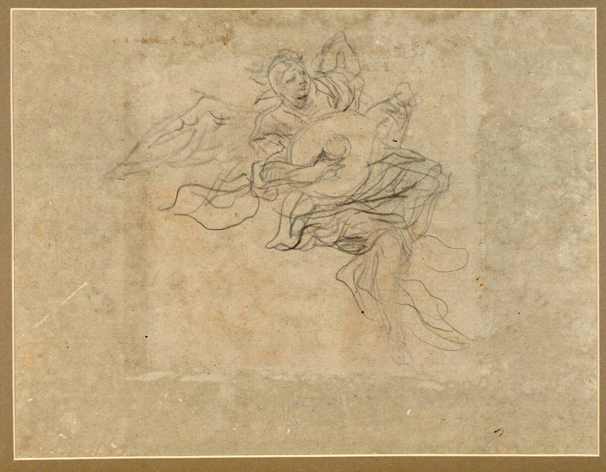 Ein die Laute spielender schwebender Engel, Baldassare Franceschini, gen. il Volterrano, 1653–1661