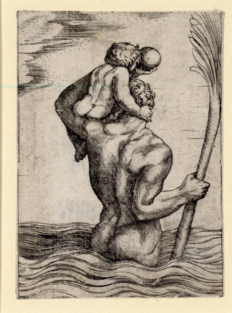 Marcantonio Raimondi, Heiliger Christophorus, Inv. Nr.: DG1970/319