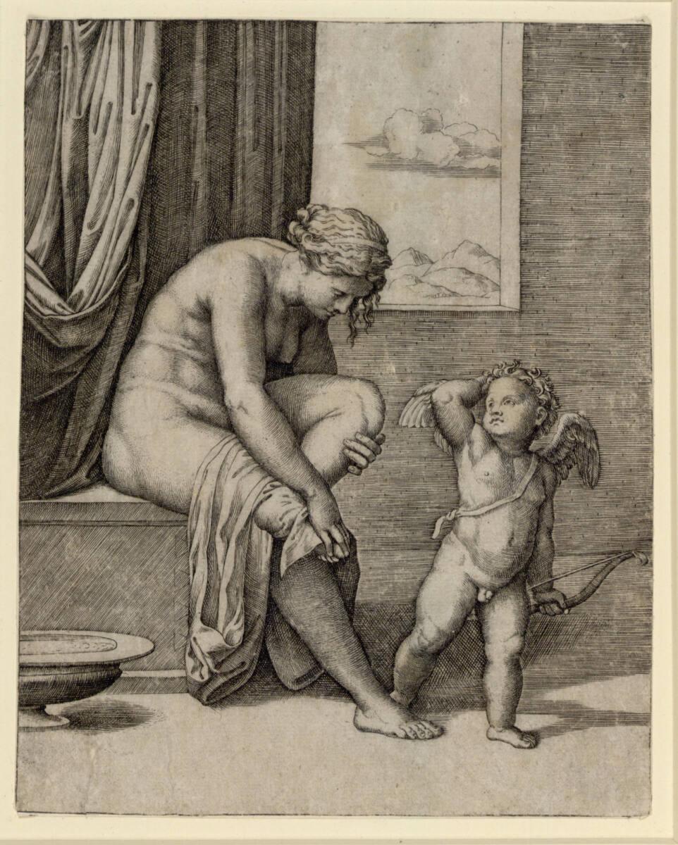 Marcantonio Raimondi, Venus nach ihrem Bad, Inv. Nr.: DG1971/322
