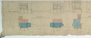 Carl von Hasenauer, Wien I, Graben 31, Azienda-Hof, Fassaden, Sockelzone, Grundriss und Aufriß,…