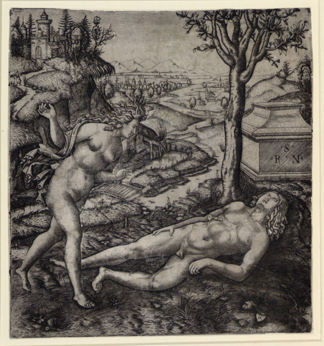 Pyramus und Thisbe, Marcantonio Raimondi, 1505