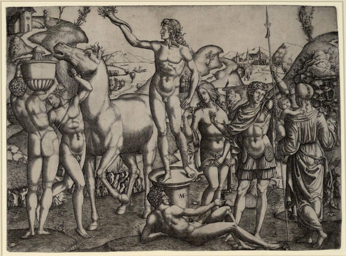 Marcantonio Raimondi, Junger Mann mit Flammenhorn, Inv. Nr.: DG1971/367