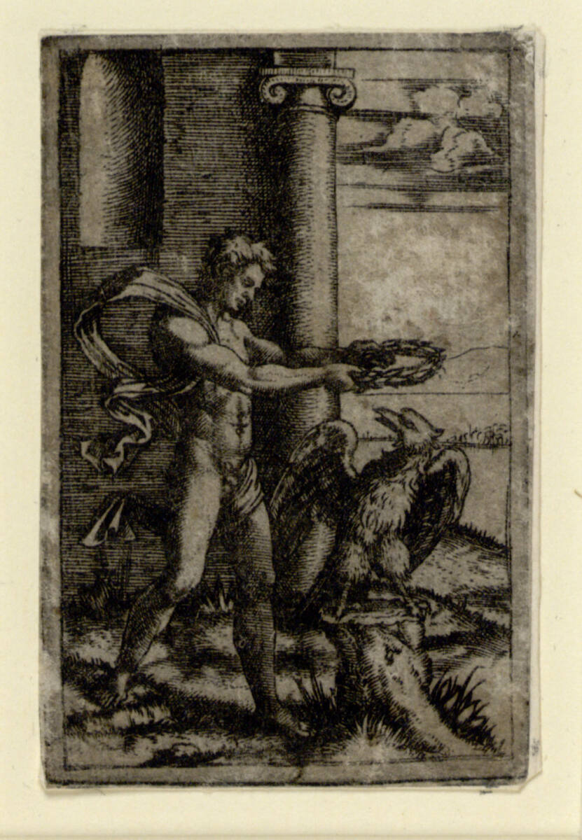 Ein Mann krönt einen Adler, Raphael