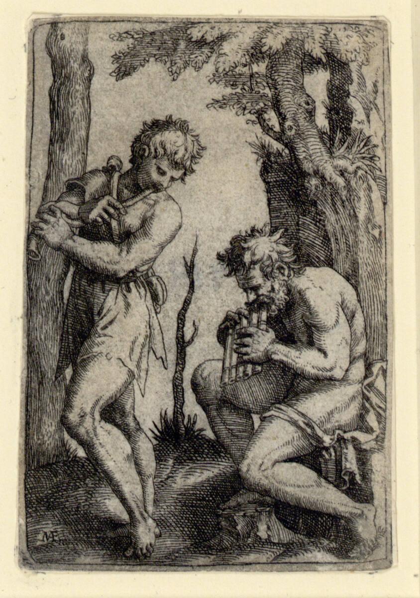 Marcantonio Raimondi, Junger und alter Hirte, Inv. Nr.: DG1971/414