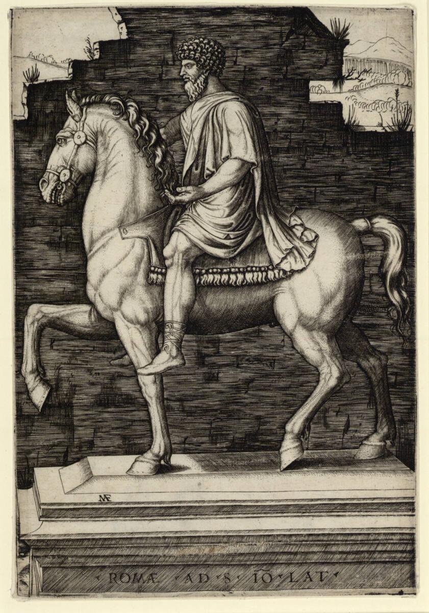 Marcantonio Raimondi, Reiterstandbild des Marc Aurel, Inv. Nr.: DG1971/459