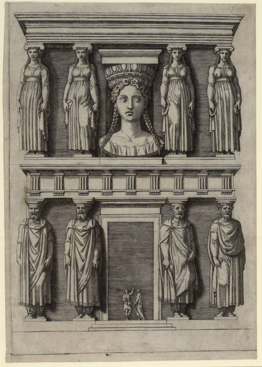 Die Karyatidenfassade, Marcantonio Raimondi