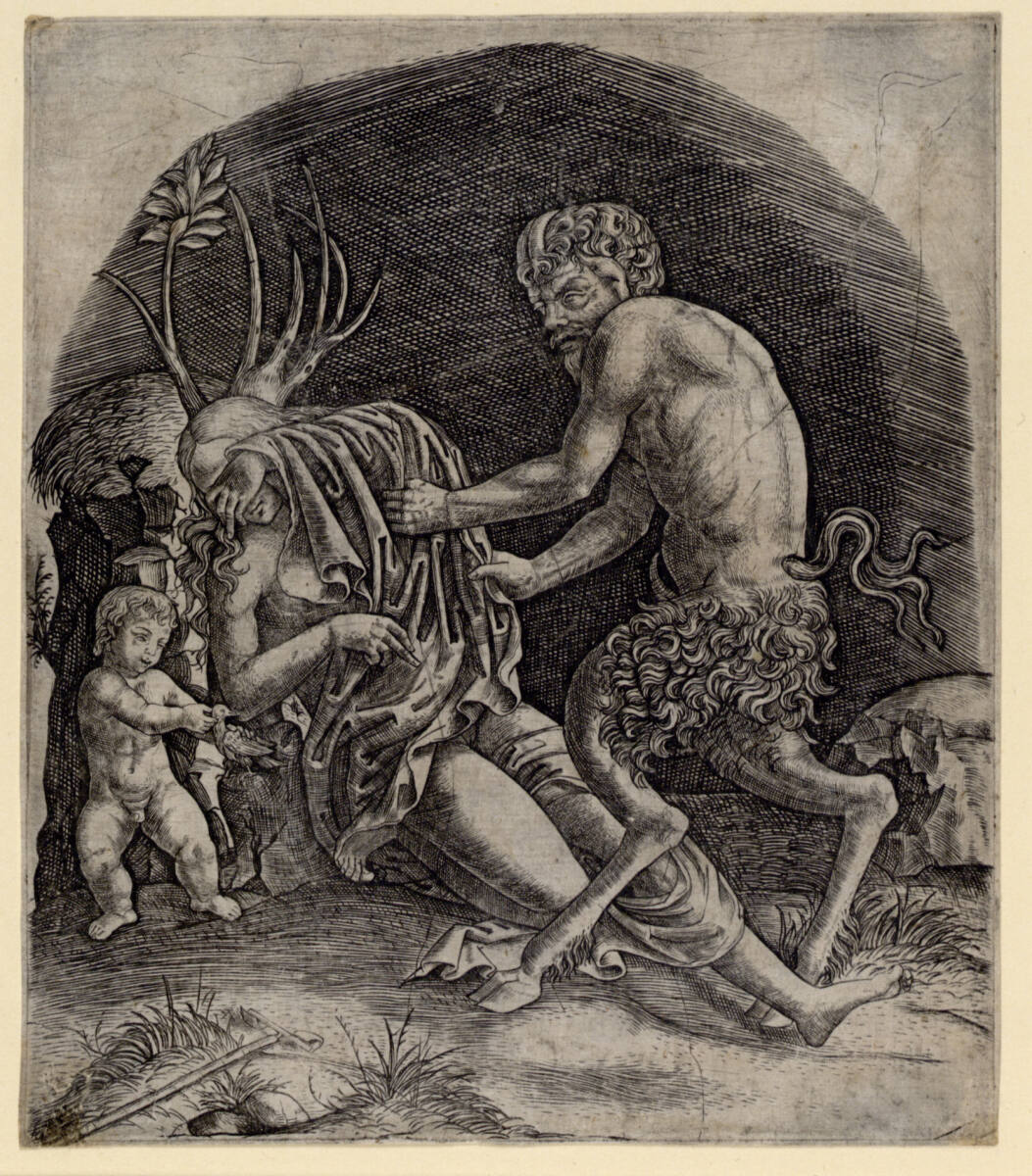 Satyr überrascht Nymphe, Marcantonio Raimondi
