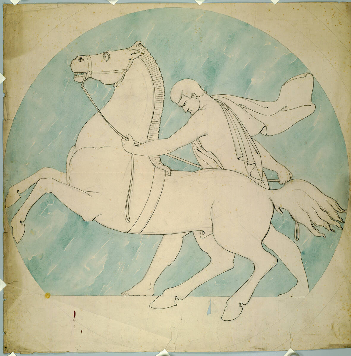 Tondo mit Pferdebändiger, Carl von Hasenauer
