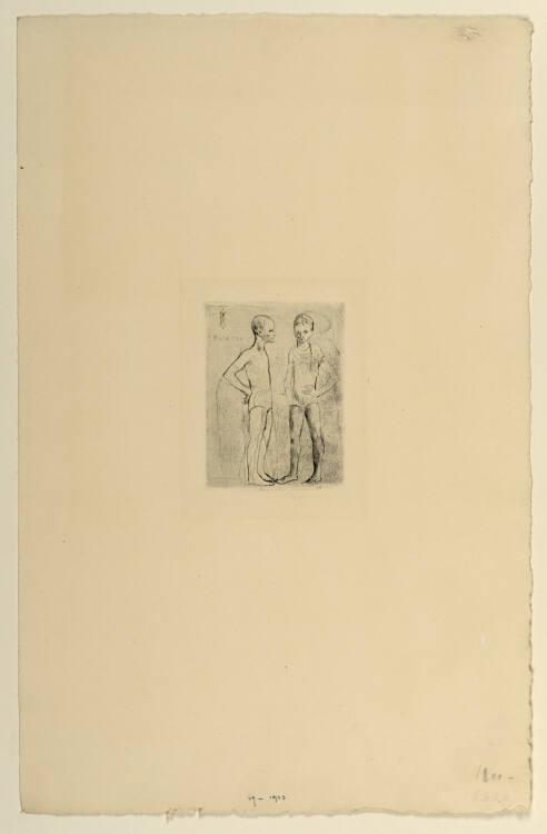 Pablo Picasso, Die zwei Seiltänzer, Blatt 5 der "Suite des Saltimbanques", Inv. Nr.: DG1923/69