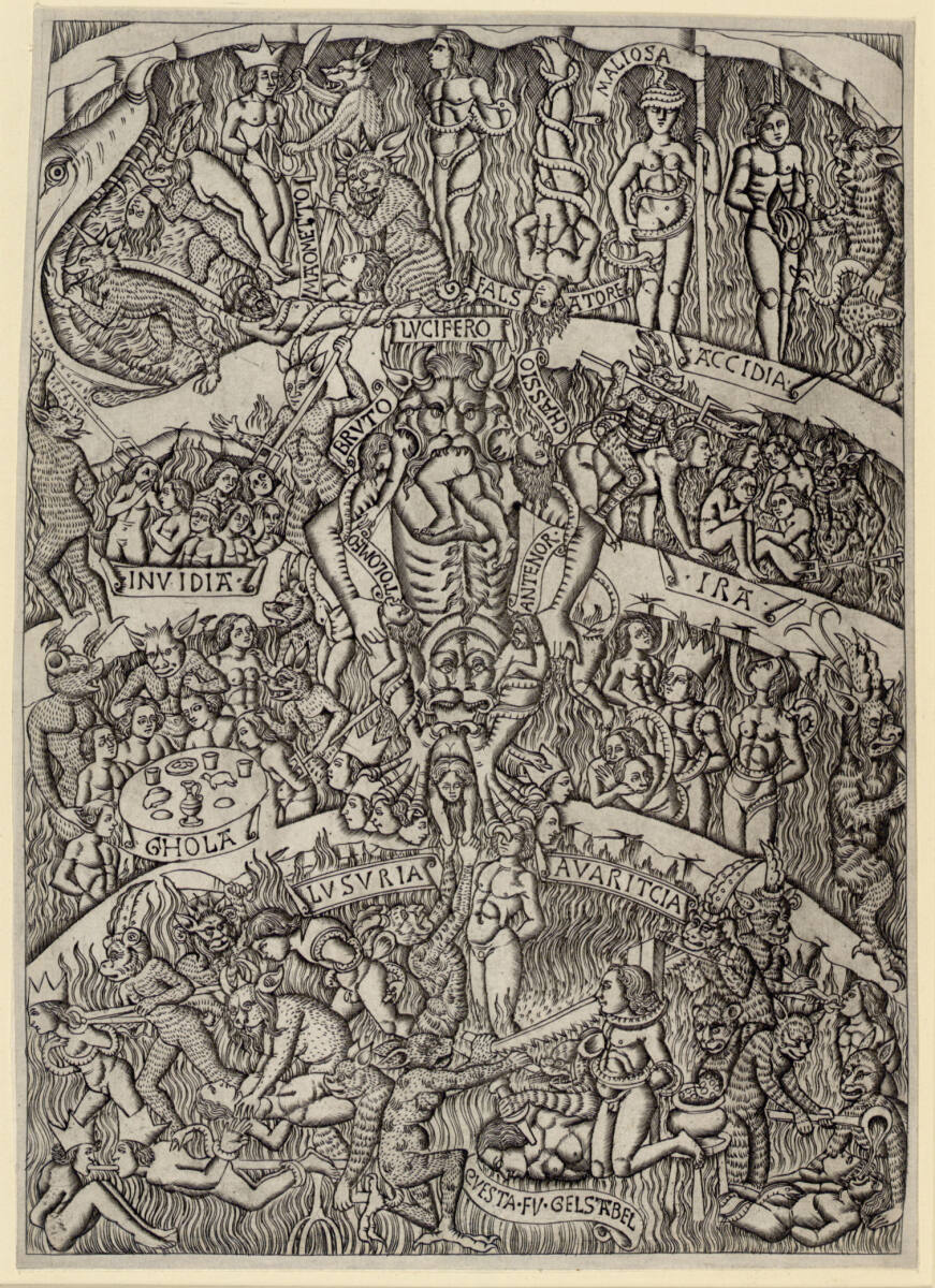 Das Inferno nach Dante: Nach dem Fresko in Campo Santo, Pisa, MeisterderAuferstehungvon1461, 1461