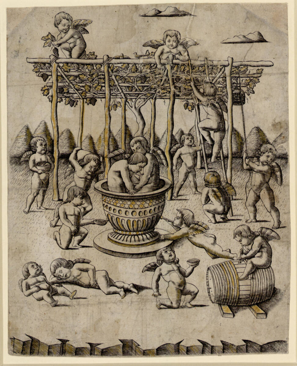 Cupiden bei der Traubenernte, Ferraresischum1460/70