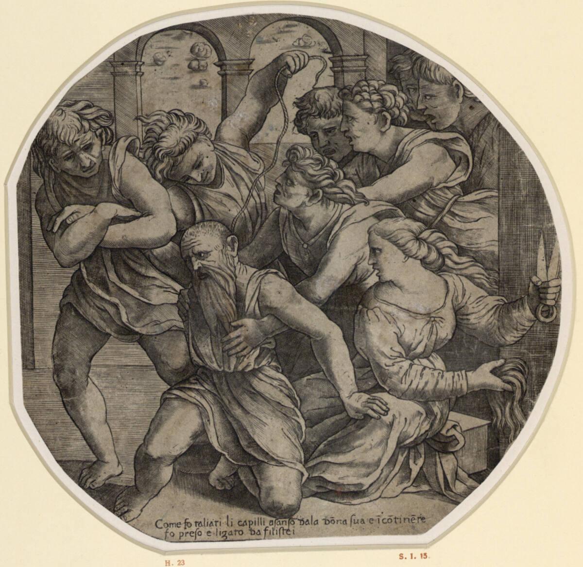 Giovanni Antonio da Brescia, Samson und Delilah, Inv. Nr.: DG1952/308