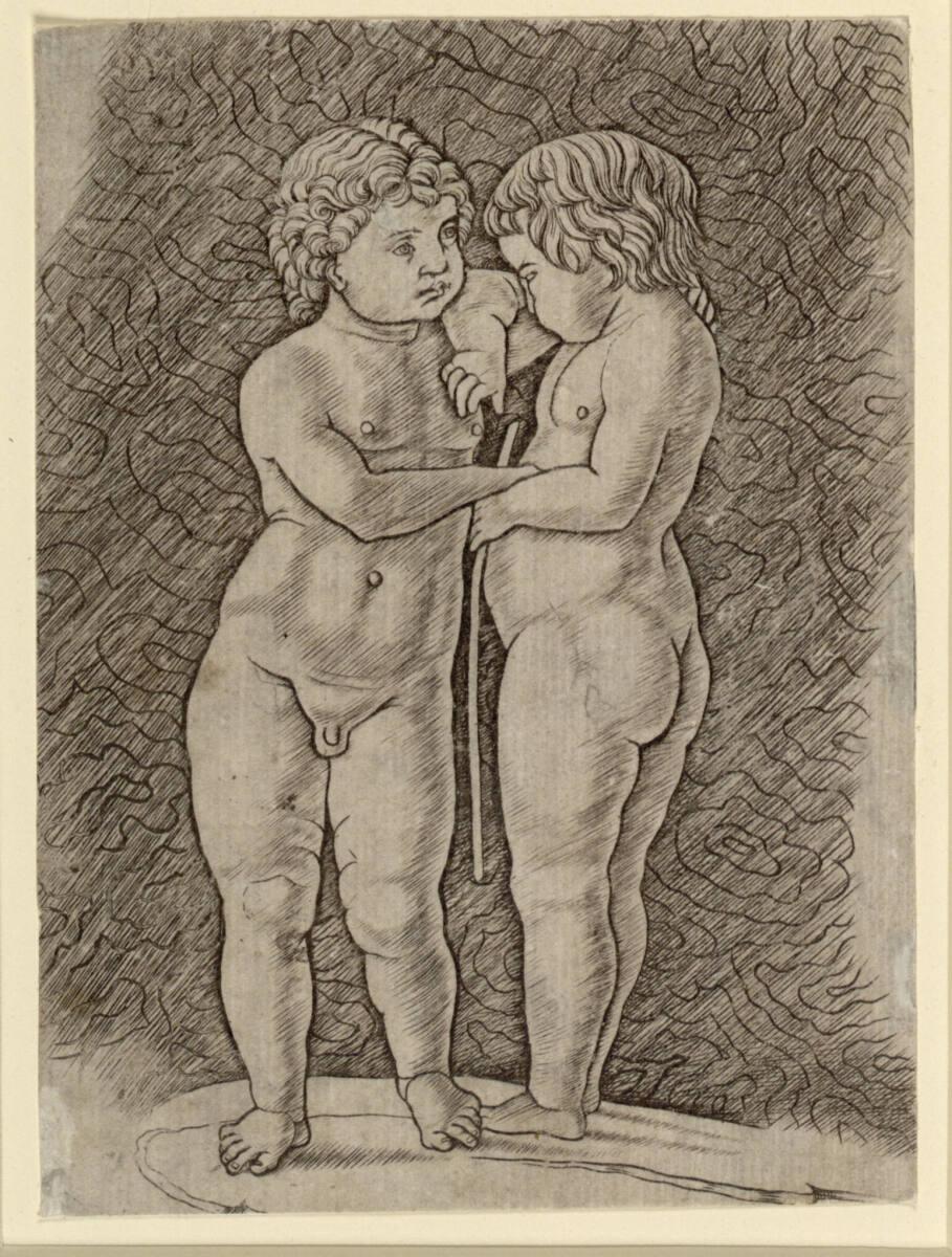 Andrea Zoan, Zwei nackte Kinder, einen Stab haltend, Inv. Nr.: DG1952/344