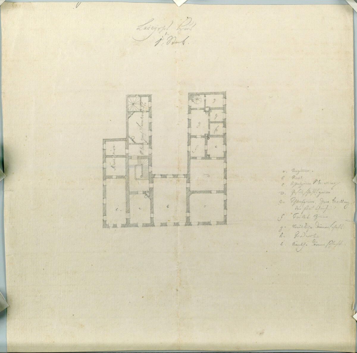 Laxenburg, Palais Lascy, Obergeschoß, Grundriss, Inv. Nr.: AZ9013
