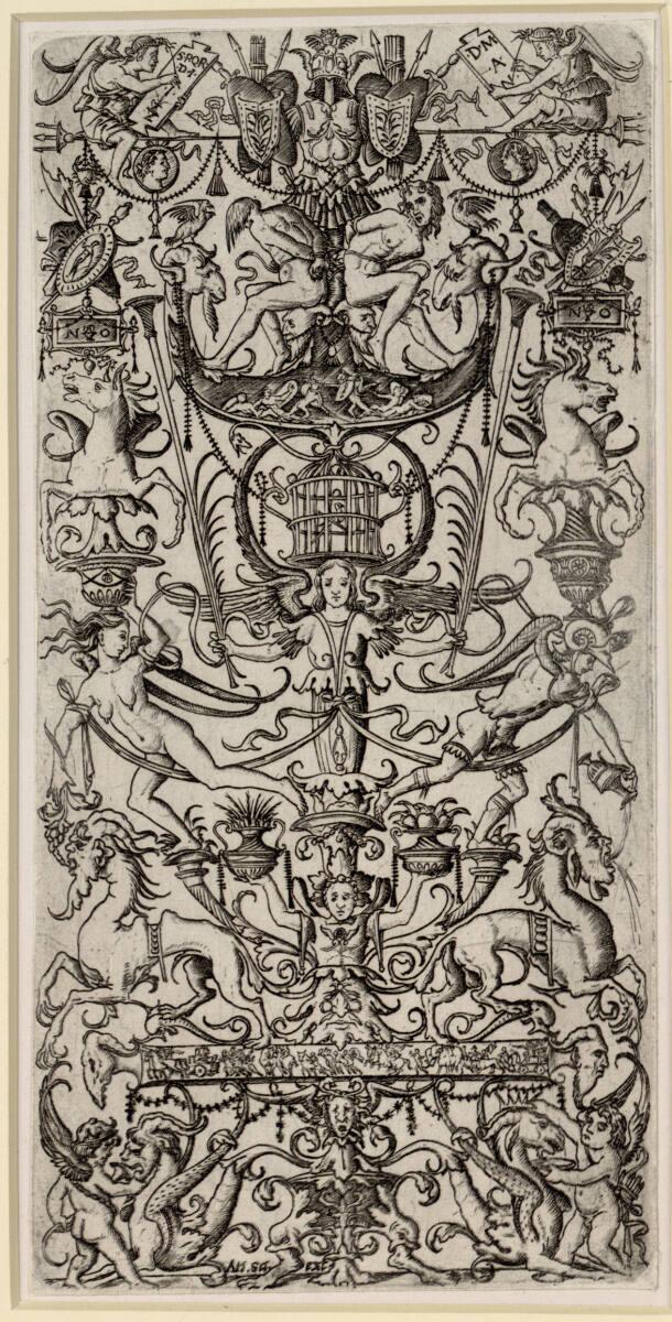 Nicoletto da Modena, Ornament mit Vogelkäfig, Inv. Nr.: DG1952/420