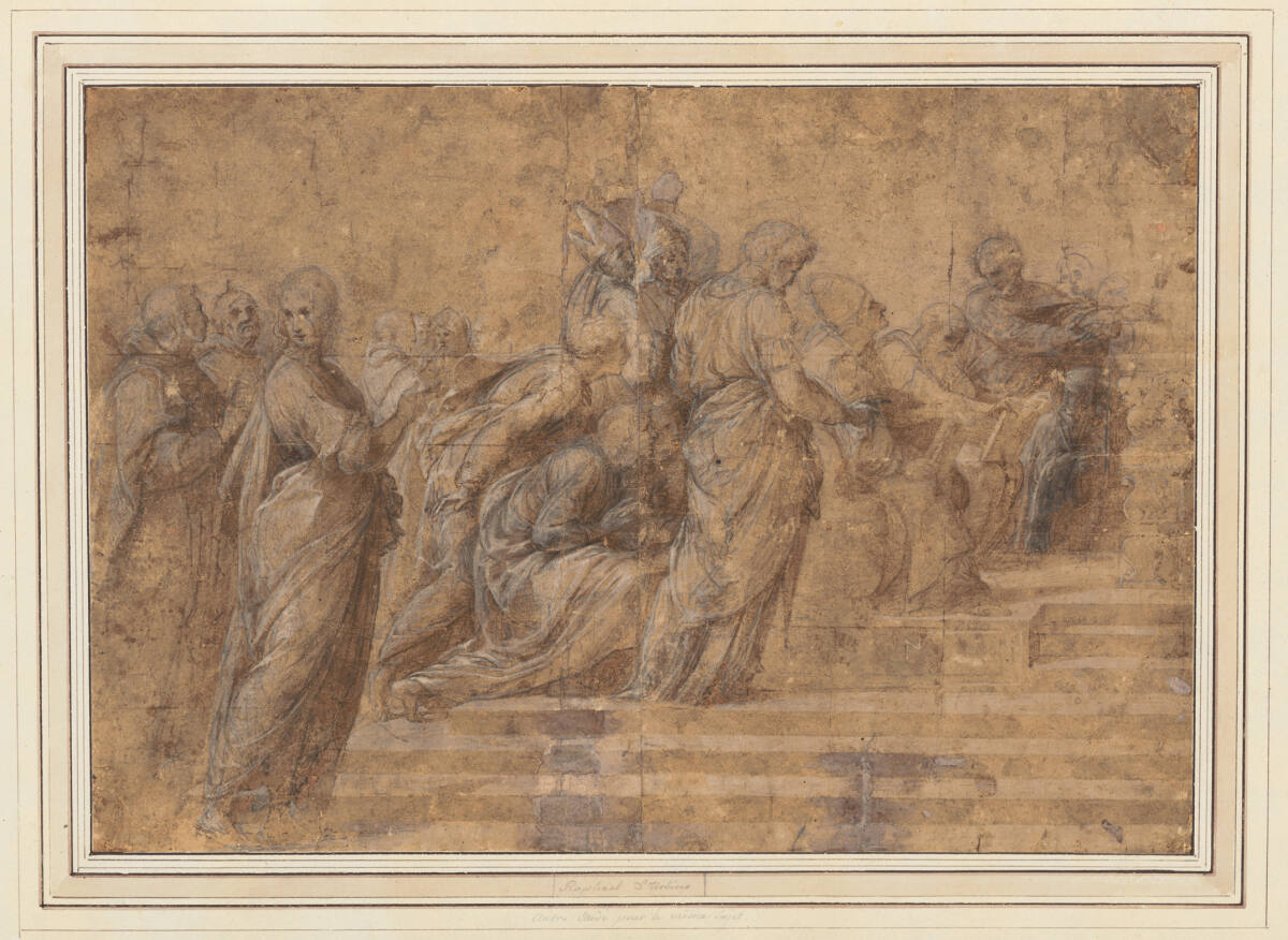 Kompositionsstudie (Studie für die "Disputà", Stanza della Segnatura, Vatikan), Raphael, 1509