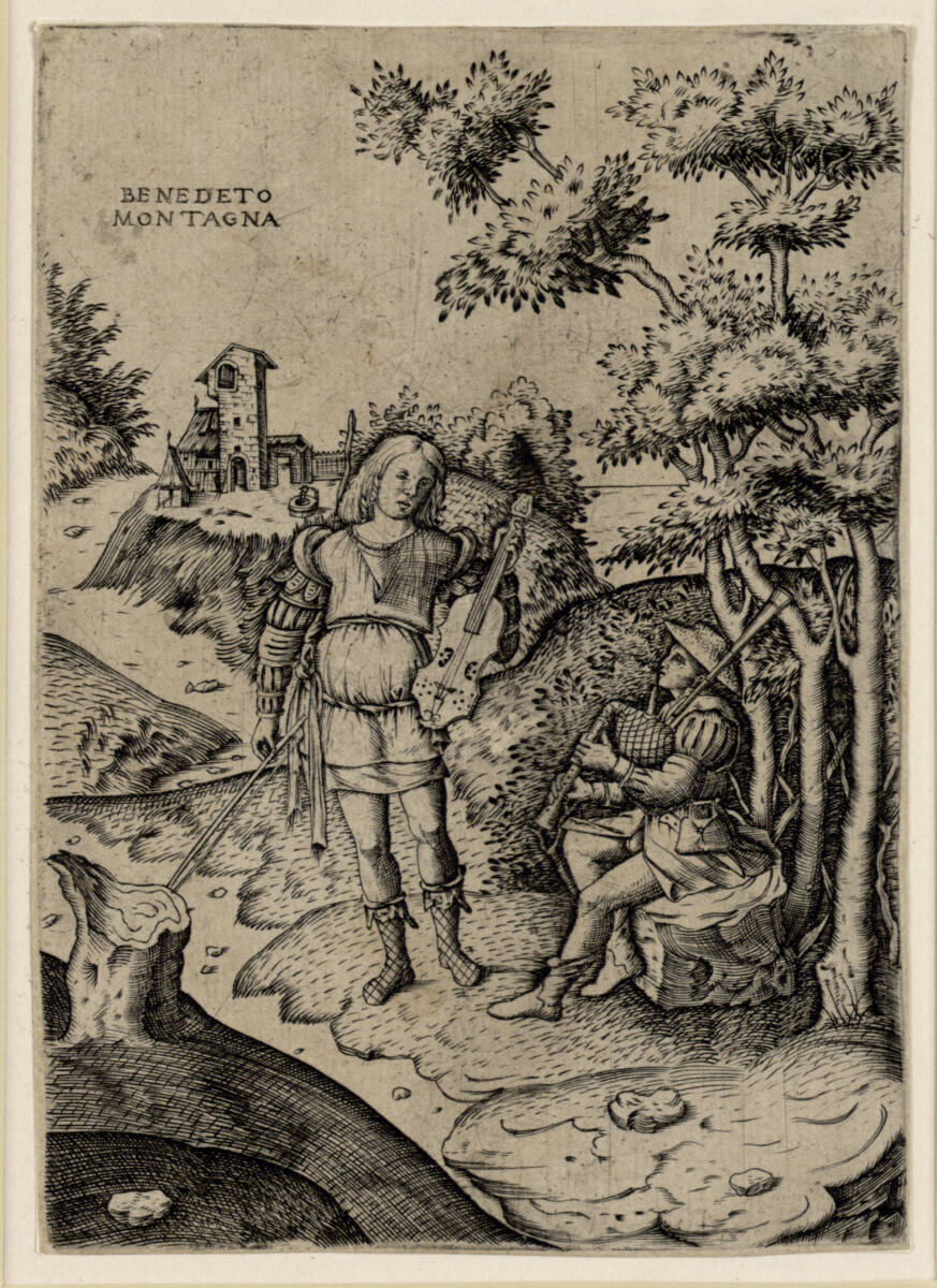 Apollo und Marsyas, Benedetto Montagna