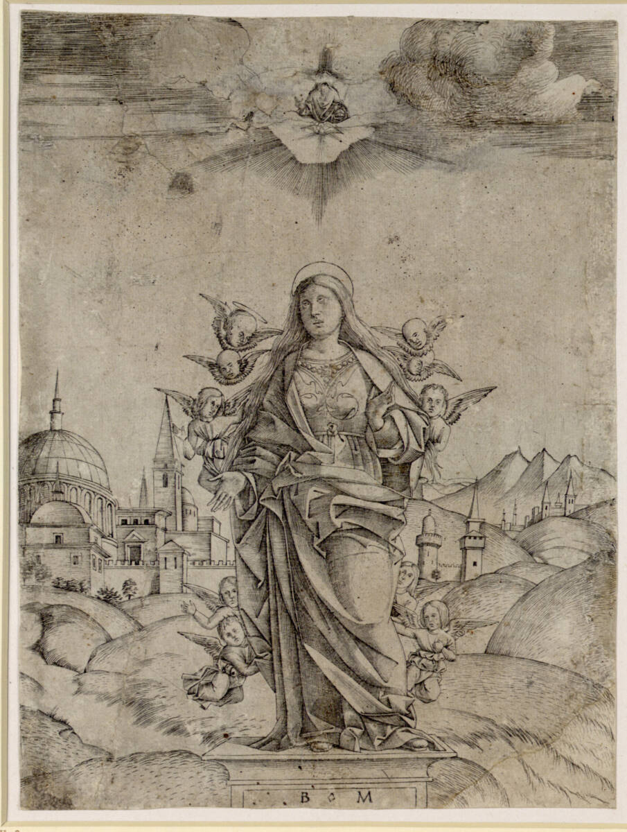 Maria mit Engeln und Cherubim, Benedetto Montagna