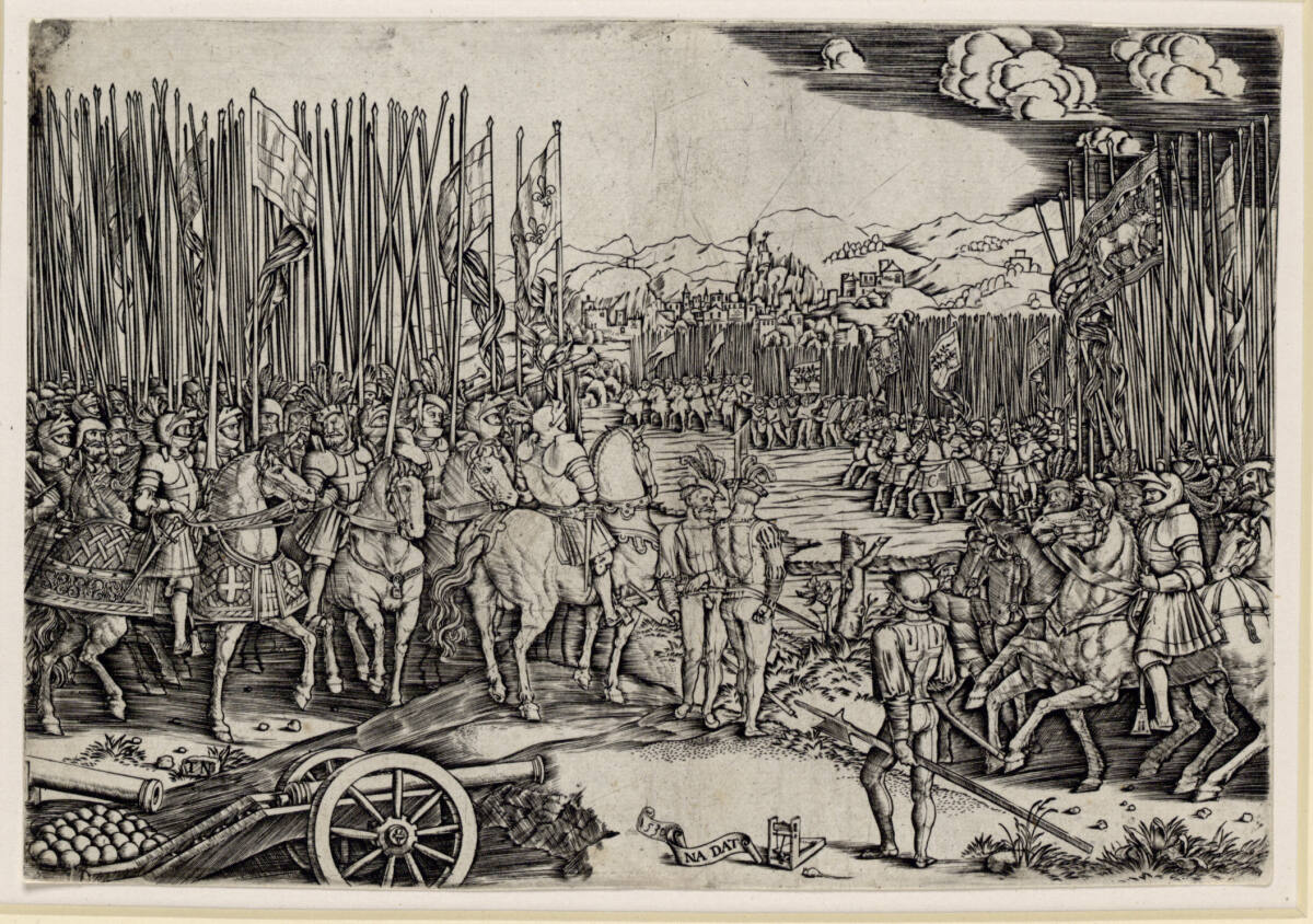 Die beiden Armeen in der Schlacht von Ravenna, MonogrammistNADAT, 1530