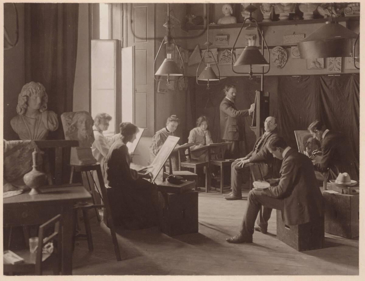 Franz Kaiser(?), Interieur der Graphischen Lehr- und Versuchsanstalt in der Wiener Westbahnstra…
