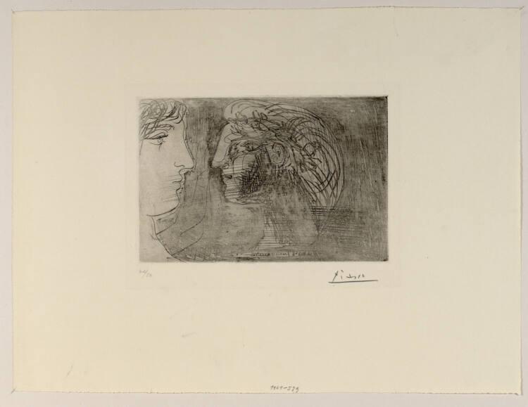 Pablo Picasso, Zwei Köpfe im Profil, Inv. Nr.: DG1961/529