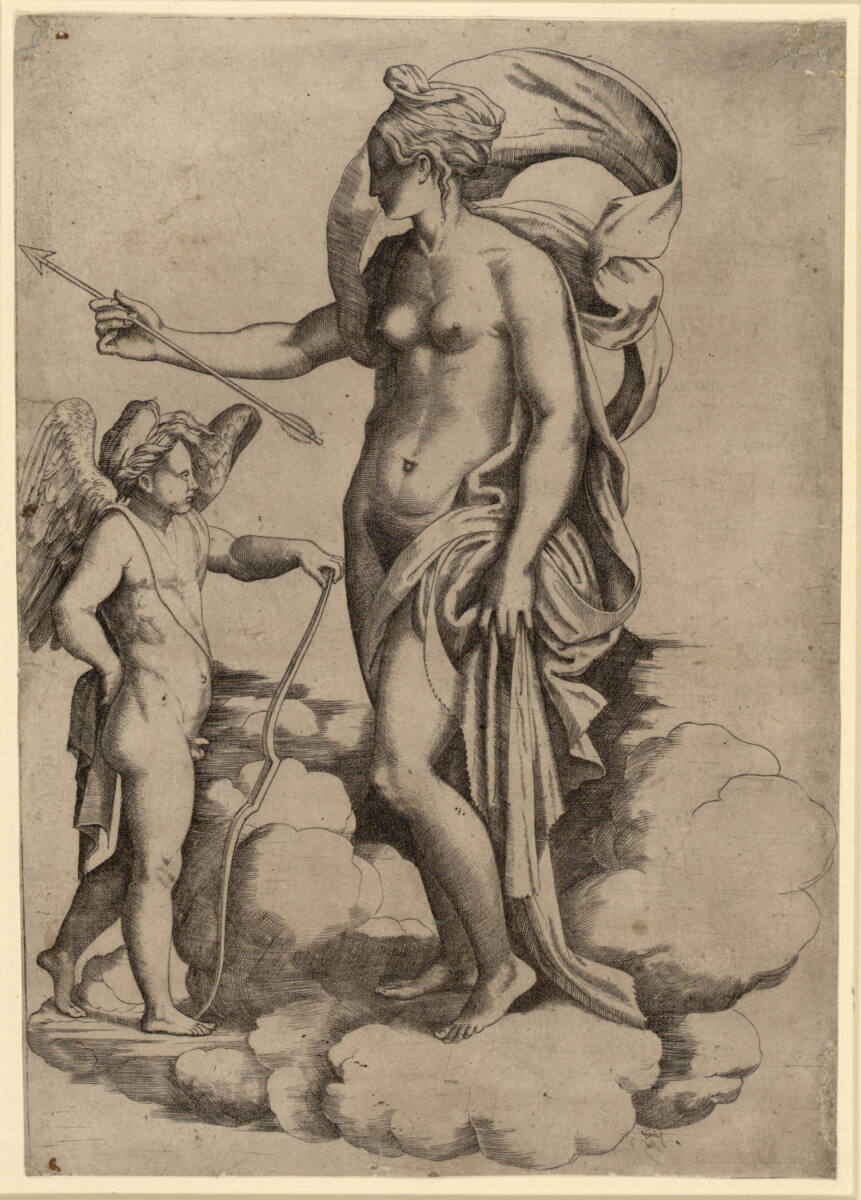 Venus und Cupido auf Wolken, GiacomoFrancia