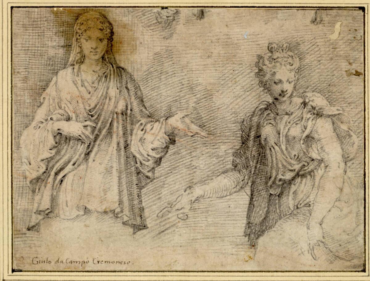 Giulio Campi, Zwei weibliche Halbfiguren in antiker Gewandung, Inv. Nr.: 2715