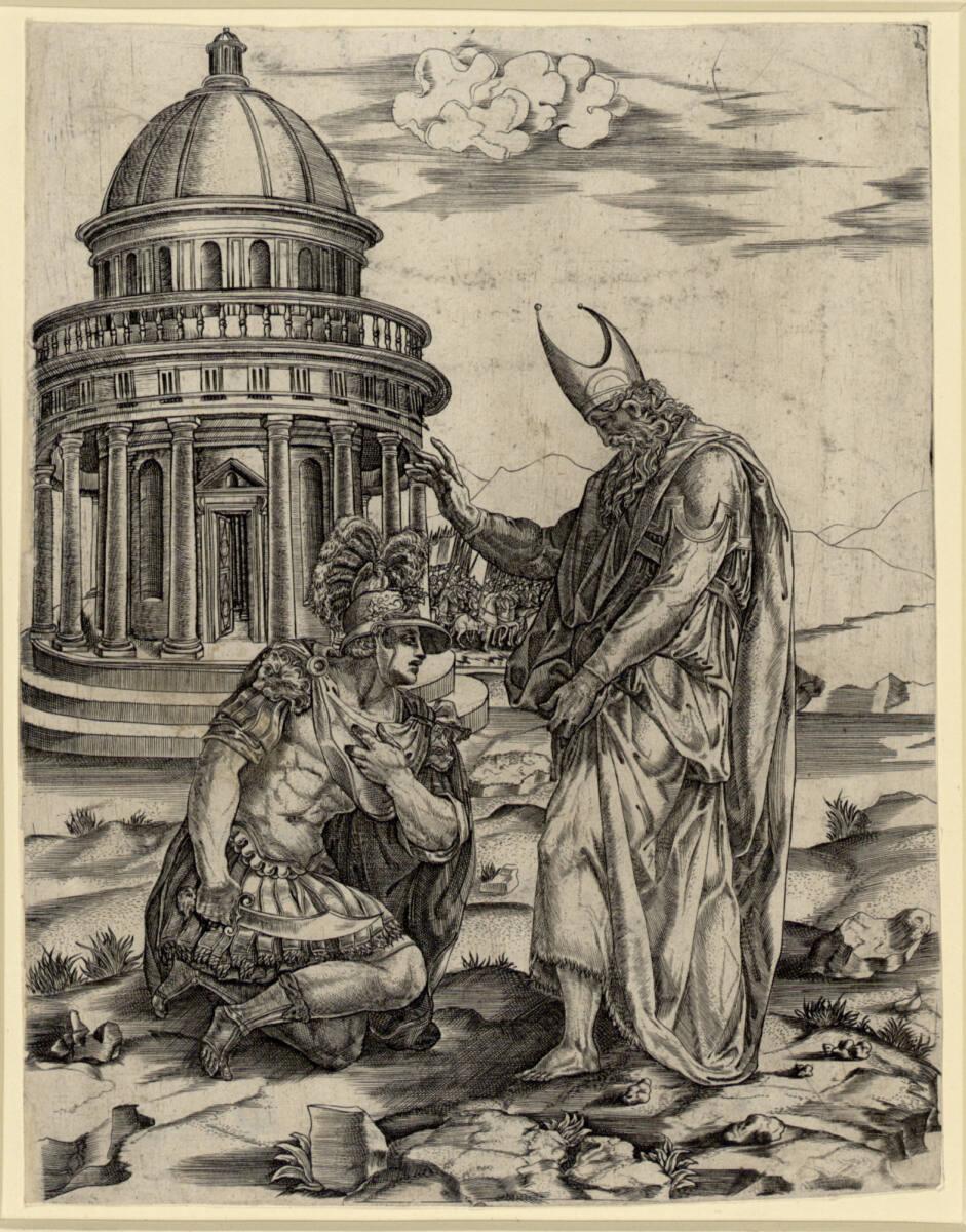 Anonym, Der heilige Ambrosius und der Kaiser Theodosius, Inv. Nr.: DG1935/484