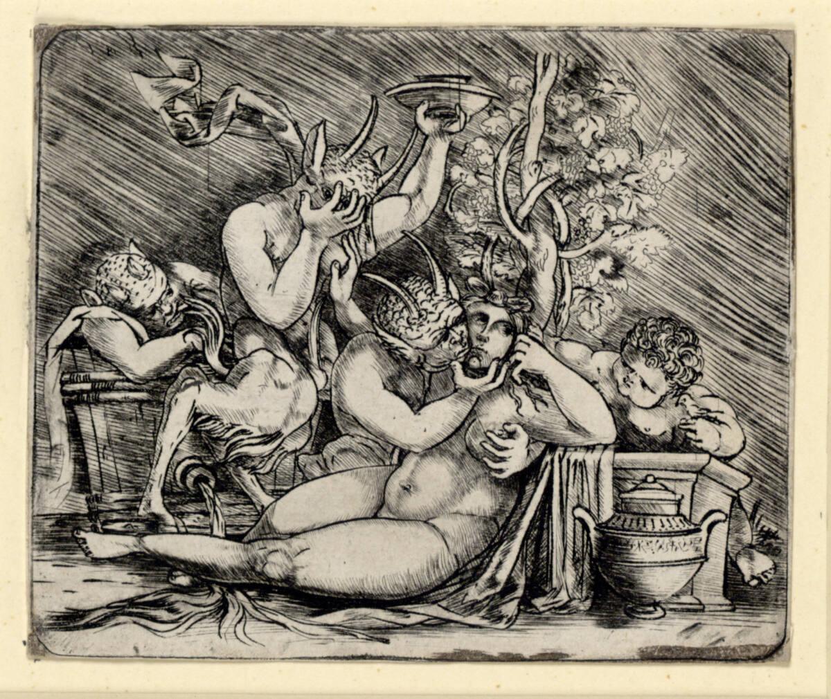 Meister von 1515, Satyrn mit Bacchantin, Inv. Nr.: DG1962/1142