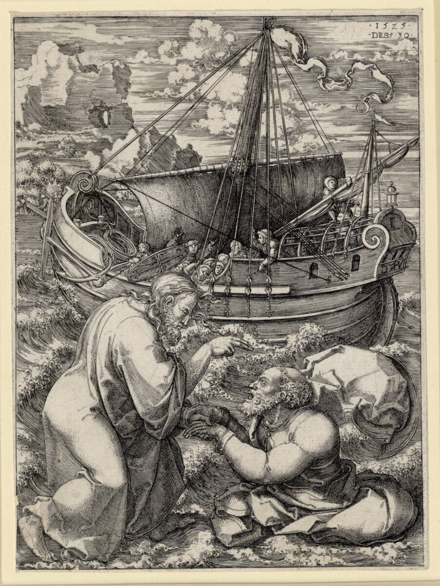 Christus läuft über das Wasser, Dirk Jakobsz. Vellert, 1525