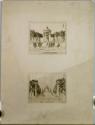 Alfred Castelliz, Rundtempel mit Pergola, Perspektive, Denkmal mit Freitreppe und Pergola, Pers…