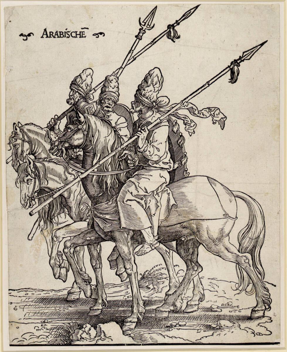 Jan Swart van Groningen, Drei Lanzenträger zu Pferd, Inv. Nr.: DG1952/39/2
