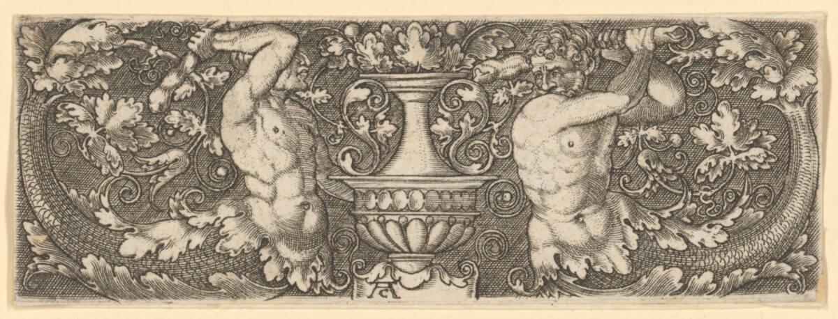 Monogrammist AC, Vignette mit zwei kämpfenden Tritonen, Inv. Nr.: DG1937/489