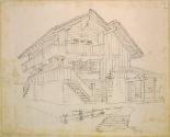 Bauaufnahme, Kanton Waadt, Grion (?), Wohnhaus, Perspektive, Inv. Nr.: AZ10910