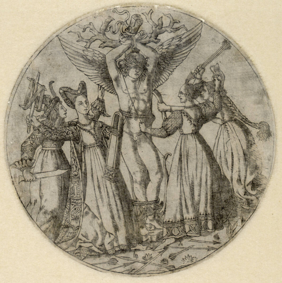 Die Züchtigung von Cupid mit den Armen hinter dem Rücken, FlorentinischfeineManierum1465/83, 1465–1483