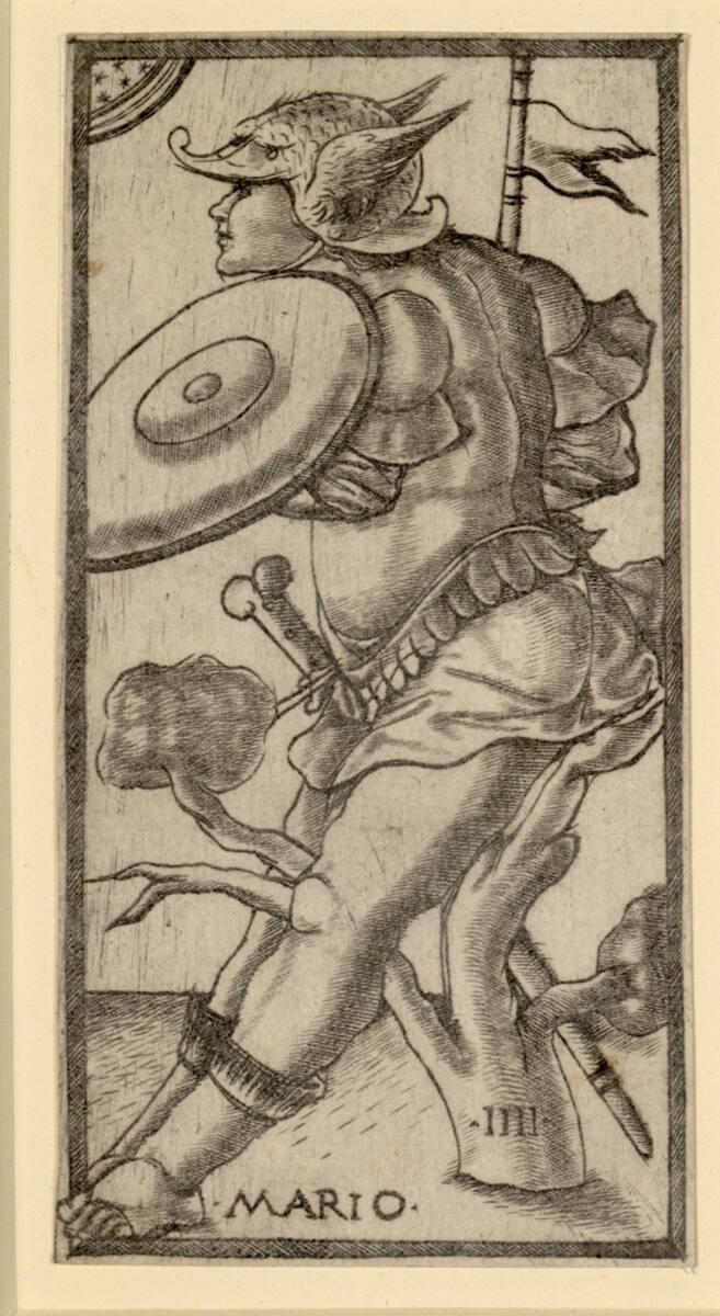 Meister der Sola Busca Tarocchi, Tarocchi IIII: Mario, Inv. Nr.: DG1935/935