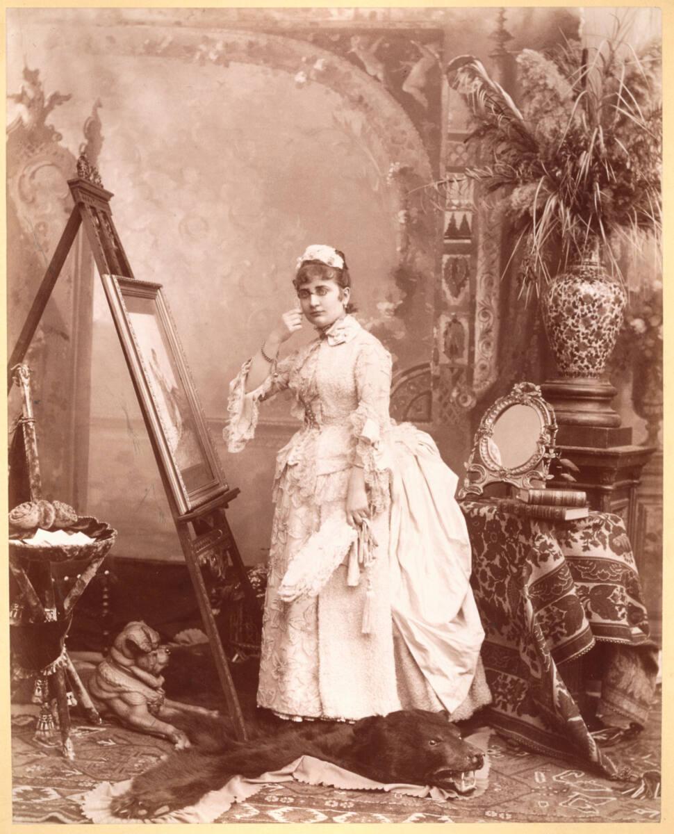 Friedrich Mallmann, Charles Scolik, Carl Srna, Dame vor Staffelei, Inv. Nr.: FotoGLV2000/7457