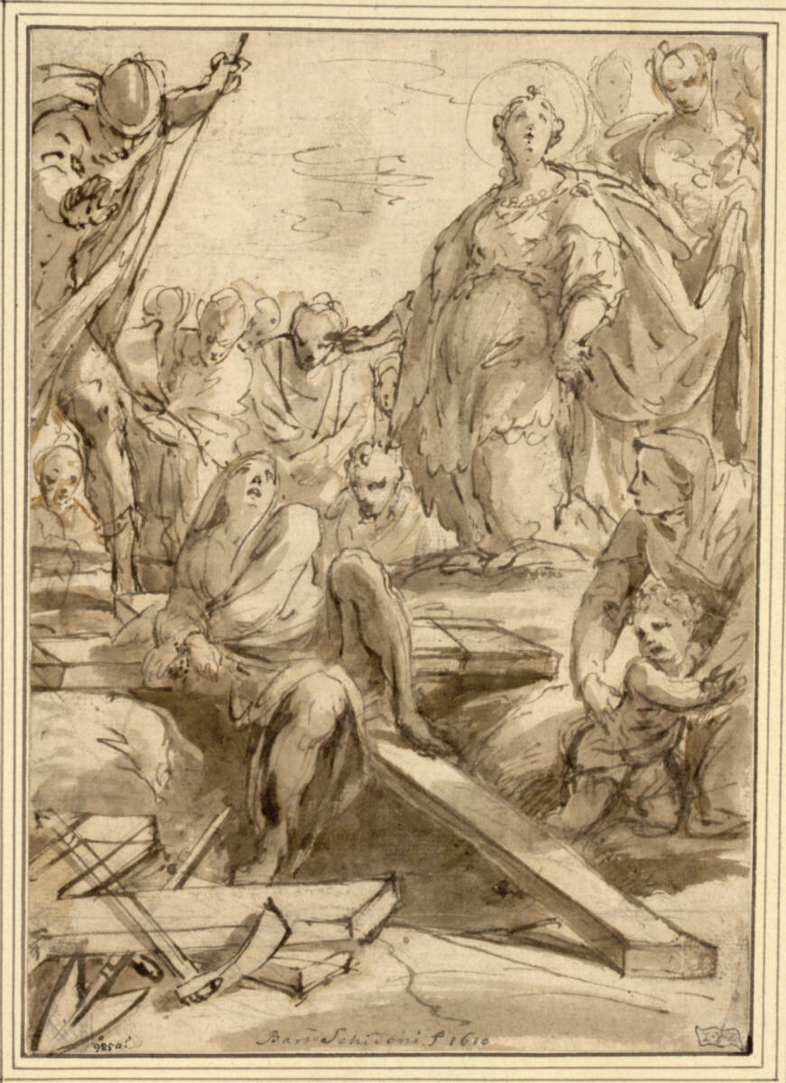 Die Prüfung des Kreuzes durch die heiligen Helena, SigismondoCaula