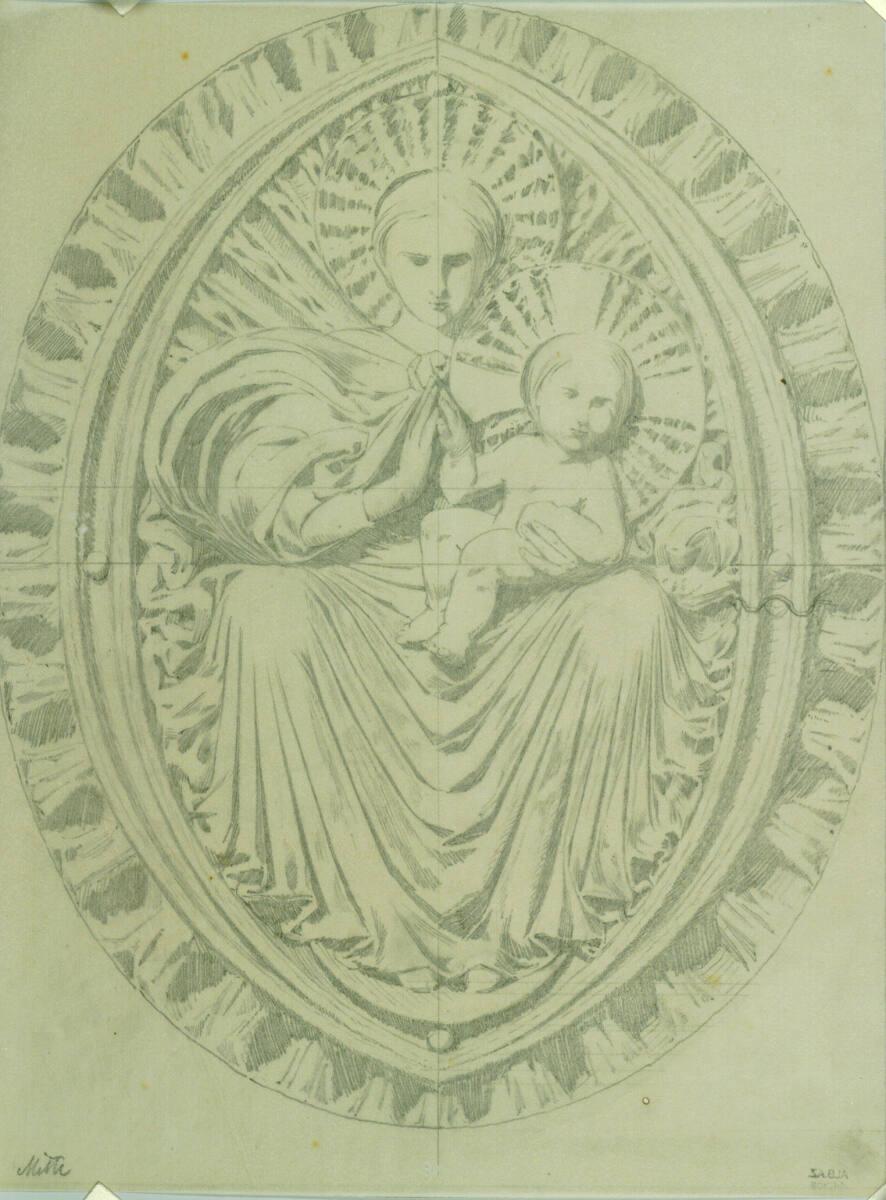 Alfred Castelliz, Grabkreuz für Primarius Dr. Franz Schnopfhagen, Entwurf, Naturdetail des mitt…