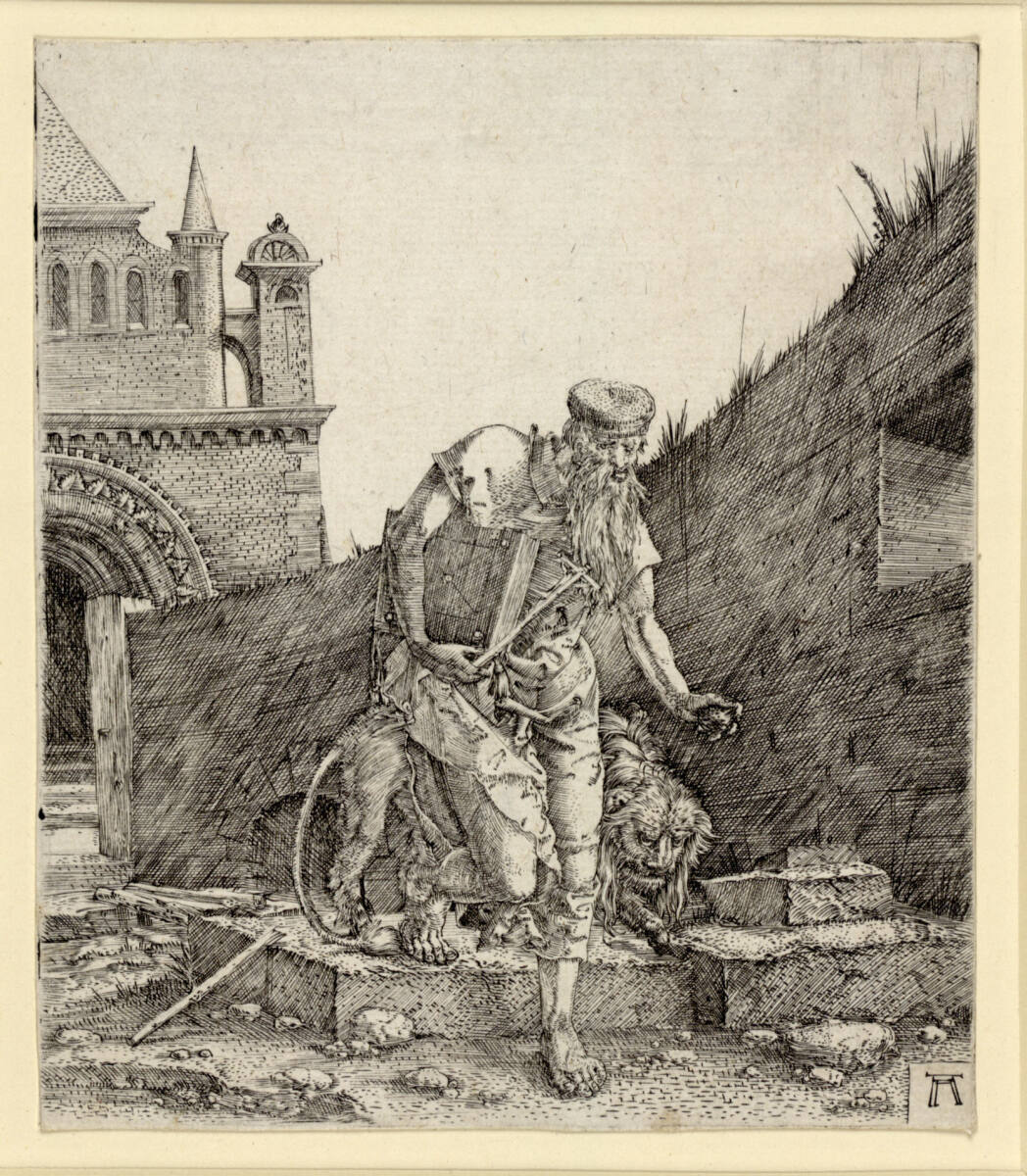 Der heilige Hieronymus, über einen Kirchhof gehend, Albrecht Altdorfer